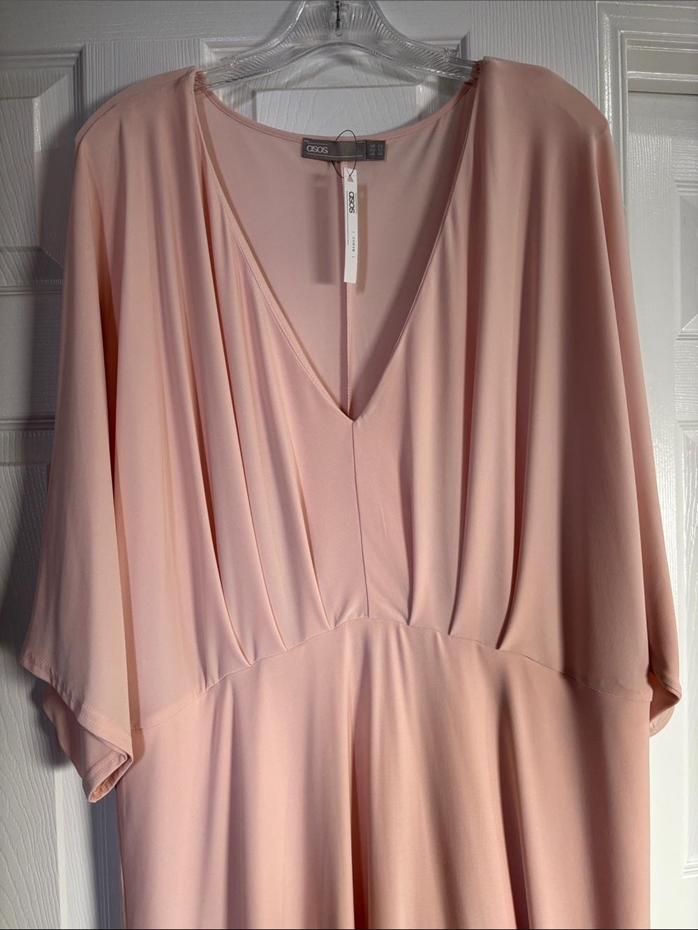 Soft Blush V-Neck Maxi Dress - Picture 2 of 6